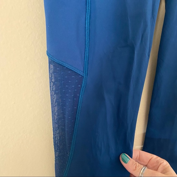 Lululemon | Women's Teal Cropped Running Tights Pockets Mesh Inset - Size 4 - Picture 6 of 9